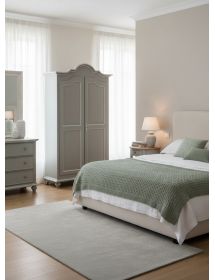 ARMADIO IN LEGNO SHABBY GRIGIO CON PROFILO BIANCO 112X46X204 (475)