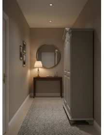 ARMADIO IN LEGNO SHABBY GRIGIO CON PROFILO BIANCO 112X46X204 (475)