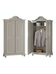 ARMADIO IN LEGNO SHABBY GRIGIO CON PROFILO BIANCO 112X46X204 (475)