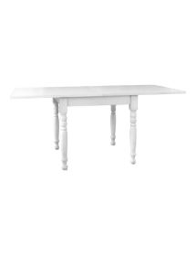 Set tavolo quadrato bianco anticato 80x80 90x90 100x100 allungabile con 4 sedie legno seduta paglia