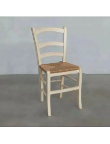 Set 2 sedie legno shabby bianco anticato seduta paglia 43x46x89