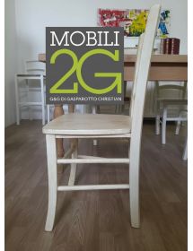 Set 2 sedie legno shabby bianco anticato seduta legno 43x46x89