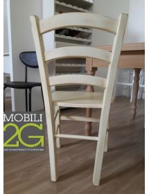 Set 2 sedie legno shabby bianco anticato seduta legno 43x46x89