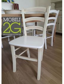 Set 2 sedie legno shabby bianco anticato seduta legno 43x46x89