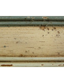 MOBILI 2G - LETTO  DRITTO MATRIMONIALE AVORIO ANTICO FILO AZZURRO IN LEGNO