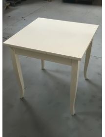 Tavolo fisso arte povera legno avorio 100x100x77