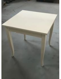 Tavolo fisso arte povera legno avorio 90x90x77