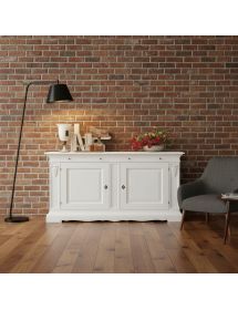 Madia credenza 2 ante arte povera legno bianco 214x53x123
