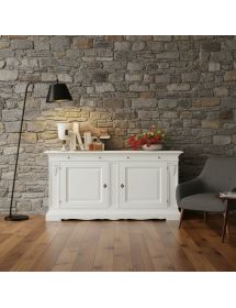 Madia credenza 2 ante arte povera legno bianco 214x53x123
