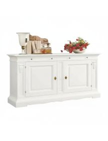 Madia credenza 2 ante arte povera legno bianco 214x53x123