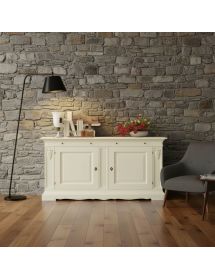 Madia credenza 2 ante arte povera legno avorio 214x53x123