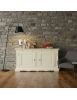 Madia credenza 2 ante arte povera legno avorio 214x53x123