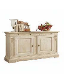 Madia credenza 2 ante arte povera legno bianco anticato 214x53x123