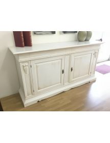 Madia credenza 2 ante arte povera legno bianco anticato 214x53x123