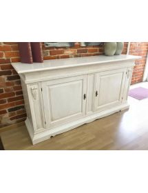 Madia credenza 2 ante arte povera legno bianco anticato 214x53x123