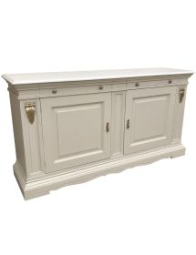 Madia credenza 2 ante arte povera legno bianco e oro 214x53x123
