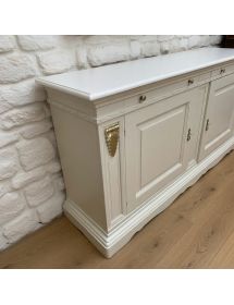 Madia credenza 2 ante arte povera legno bianco e oro 214x53x123