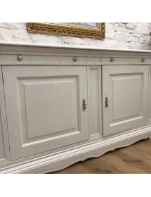 Madia credenza 2 ante arte povera legno bianco e oro 214x53x123