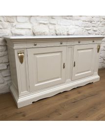 Madia credenza 2 ante arte povera legno bianco e oro 214x53x123