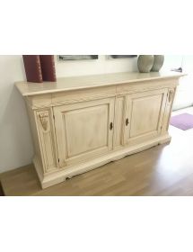 Madia credenza 2 ante arte povera legno avorio patinato 214x53x123