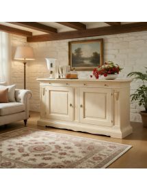 Madia credenza 2 ante arte povera legno avorio patinato 214x53x123