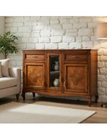 CREDENZA CLASSICA 3 PORTE 2 CASSETTI LEGNO BASSANO 165X49x113