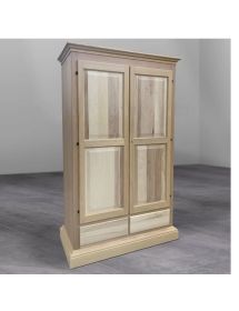 ARMADIO 2 PORTE LEGNO VERDE SALVIA CON DECORI 125X61X200