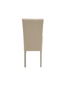 SET 2 SEDIE MODERNE LEGNO ECOPELLE IMBOTTITA BEIGE CON BOTTONI (901)