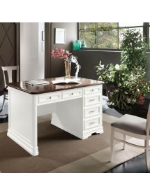 SCRIVANIA 6 CASSETTI IN LEGNO VARI COLORI L.140 P.85 H.82