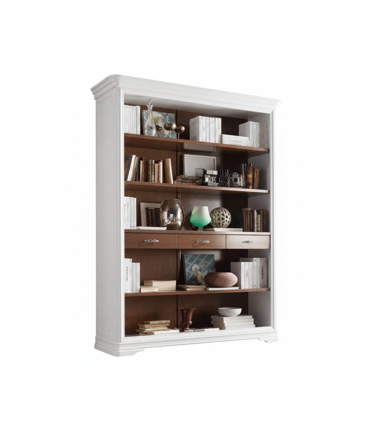 LIBRERIA A GIORNO IN LEGNO 3 CASSETTI VARI COLORI L.161 P.48 H.215