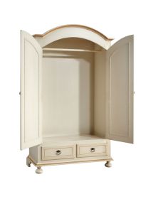 ARMADIO ARTE POVERA 2 ANTE LEGNO SHABBY BIANCO E OCRA 125X61X200 (1...