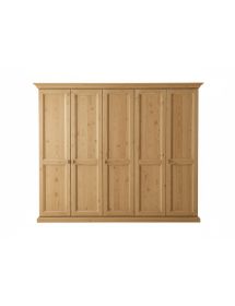 Armadio classico 5 porte cappello dritto legno abete 264x67x218