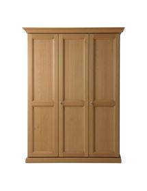 Armadio classico 3 porte cappello dritto legno abete 165x67x218