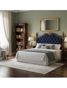 Libreria classica legno intaglio oro argento L.82 P.50 H.203