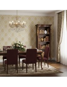 Libreria classica legno intaglio oro argento L.82 P.50 H.203