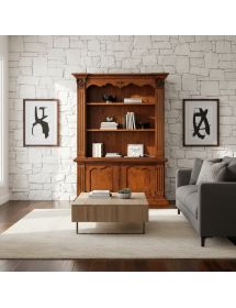 LIBRERIA 2 PORTE IN LEGNO MASSELLO TINTA NOCE L.164 x P.53 H.225