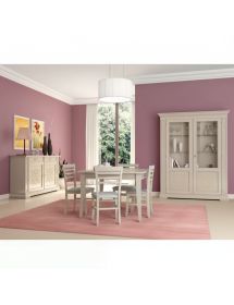 Set 2 Sedie legno shabby bianco seduta imbottita ecopelle