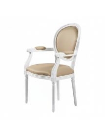 Capotavola shabby chic legno bianco imbottito ecopelle 57x59x98