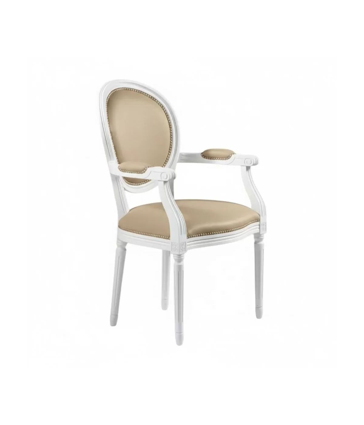 Capotavola shabby chic legno bianco imbottito ecopelle 57x59x98