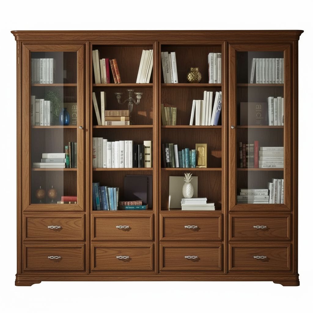Libreria studio classica legno vari colori 257x48x225