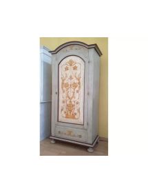 Armadio 1 porta legno shabby grigio invecchiato decorato 96X56X196