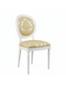 Sedia '600 imbottita tessuto legno bianco 50x58x98
