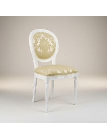 Sedia '600 imbottita tessuto legno bianco 50x58x98