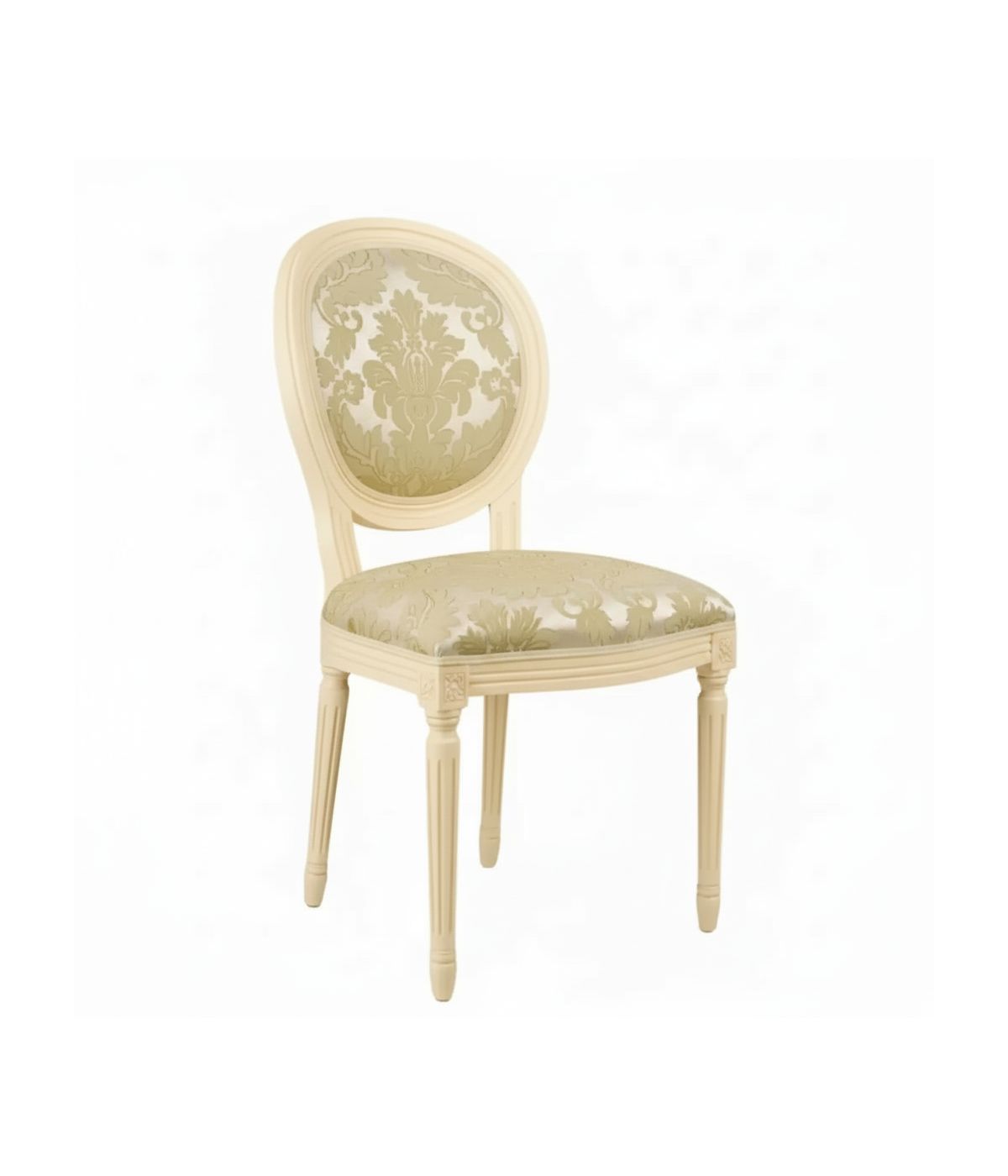 Sedia '600 imbottita tessuto legno avorio 50x58x98