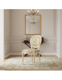 Sedia '600 imbottita tessuto legno avorio 50x58x98