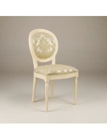 Sedia '600 imbottita tessuto legno avorio 50x58x98