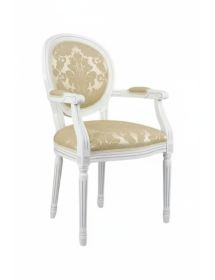Capotavola '600 imbottito tessuto legno bianco 57x59x98