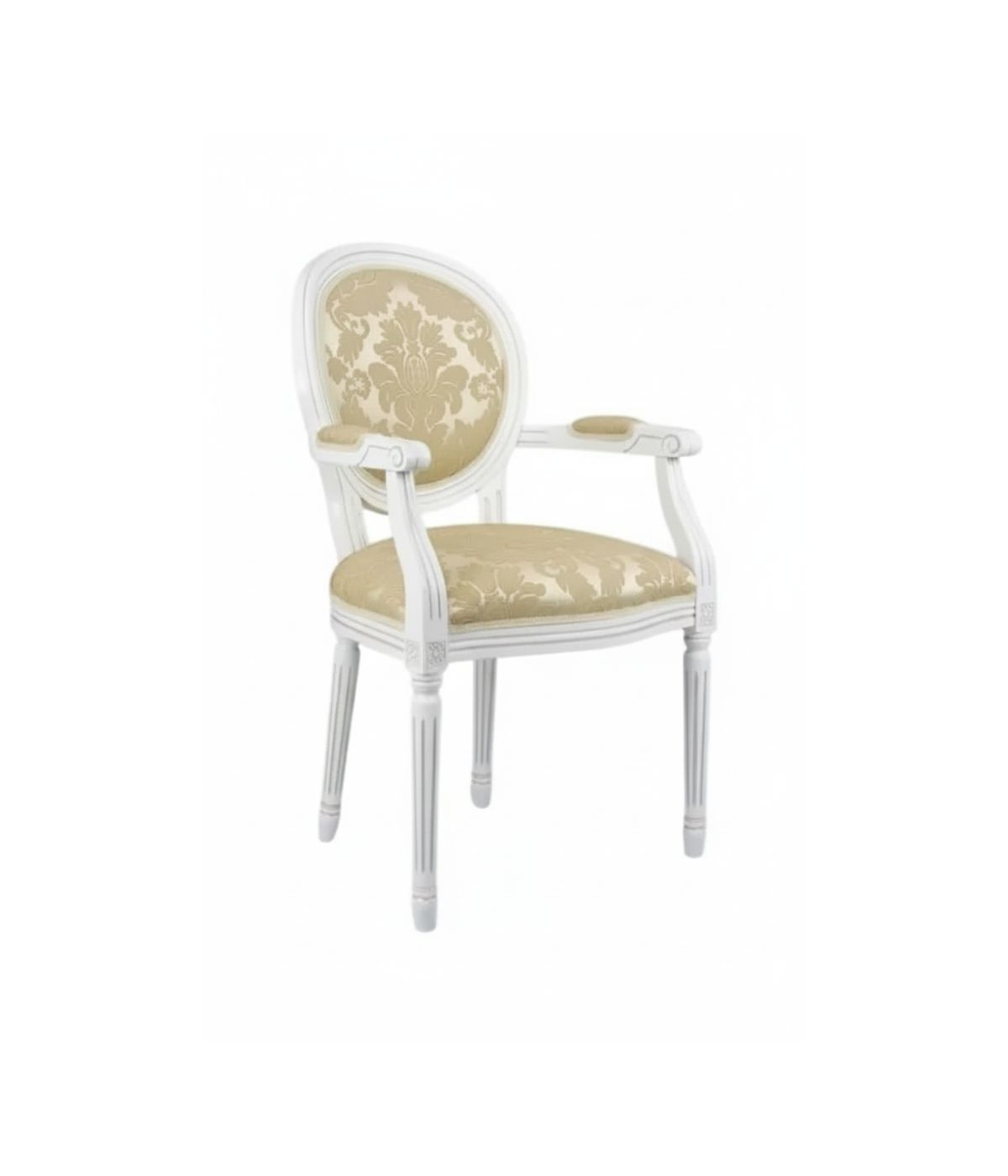 Capotavola '600 imbottito tessuto legno bianco 57x59x98