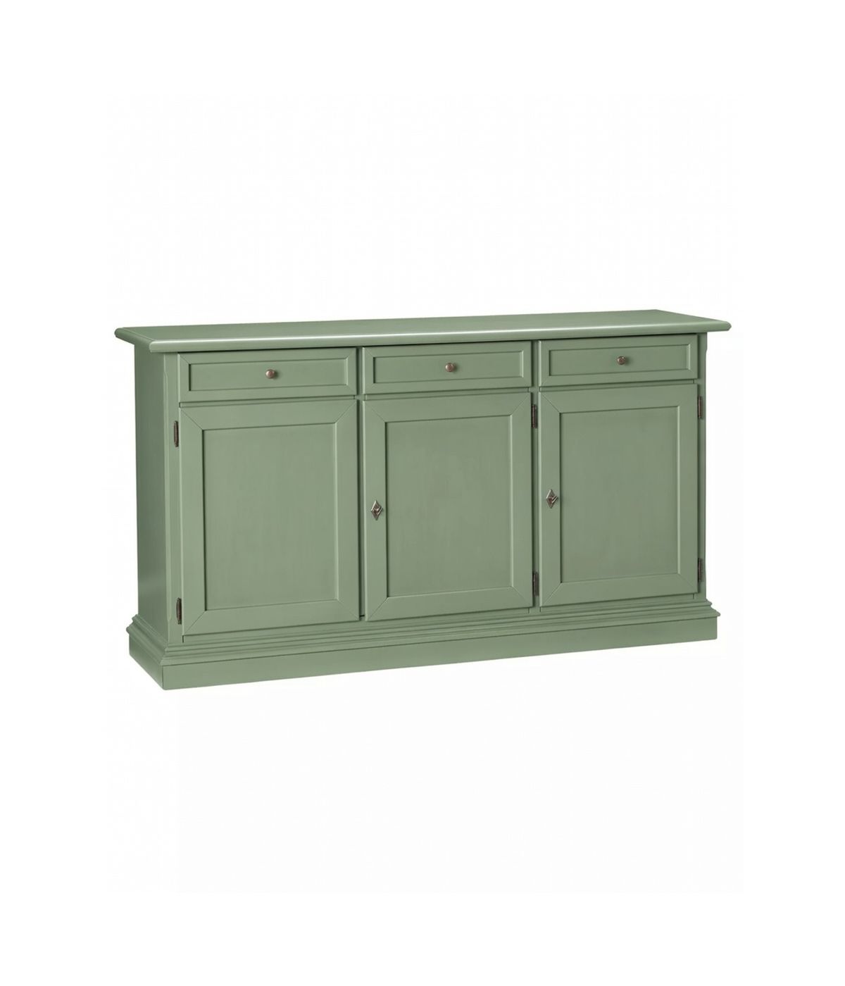 Madia Credenza arte povera Legno 3 Porte verde salvia 156x42x85