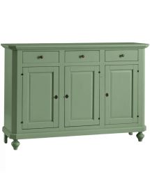 Madia Credenza arte povera Legno 3 Porte verde salvia 150x43x98